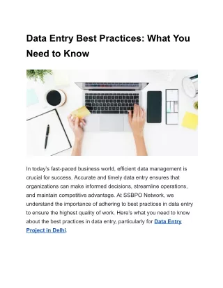 Data Entry Best Practices: What You Need to Know