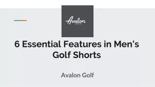 6 Essential Features in Men's Golf Shorts