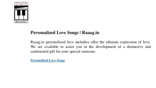 Personalized Love Songs  Raaag.in