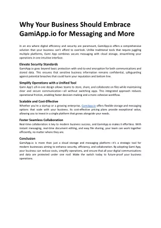 Why Your Business Should Embrace GamiApp.io for Messaging and More.docx