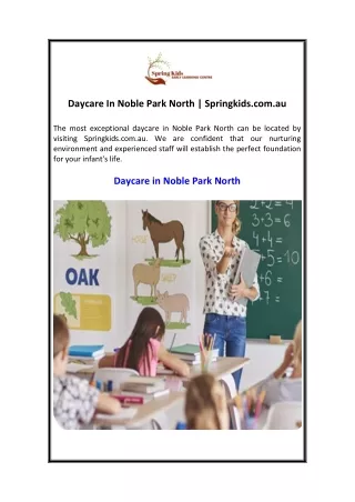 Daycare In Noble Park North  Springkids.com.au