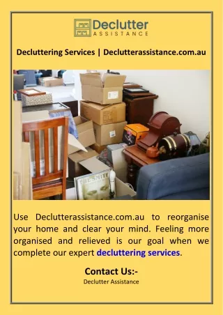 Decluttering Services  Declutterassistance.com.au