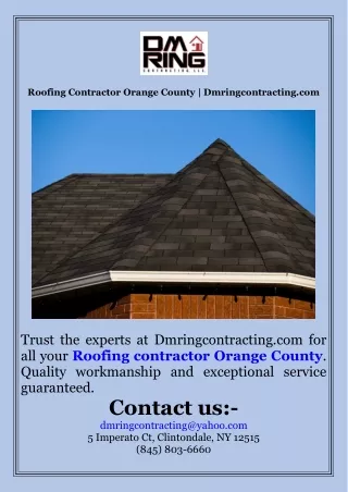 Roofing Contractor Orange County  Dmringcontracting.com