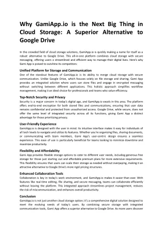 Why GamiApp.io is the Next Big Thing in Cloud Storage A Superior Alternative to Google Drive.docx