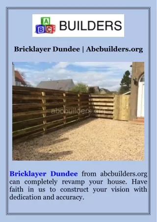 Bricklayer Dundee  Abcbuilders.org