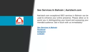 Seo Services In Bahrain  Aariztech.com