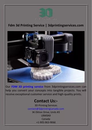 Fdm 3d Printing Service  3dprintingservices.com