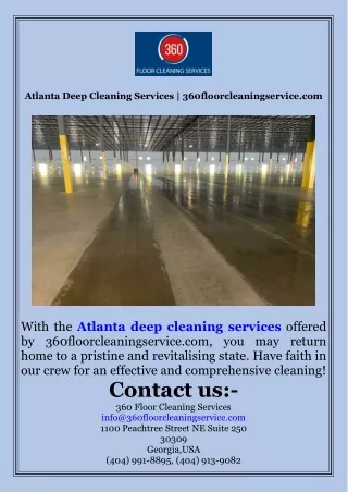 Atlanta Deep Cleaning Services  360floorcleaningservice.com