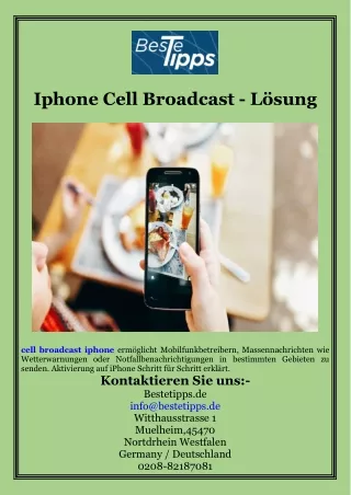 Iphone Cell Broadcast - Lösung