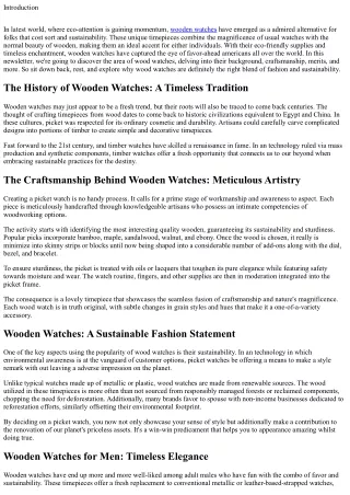 Wooden Watches: A Perfect Blend of Style and Sustainability