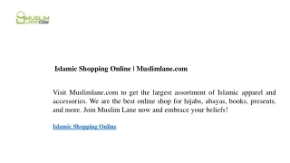 Islamic Shopping Online Muslimlane.com