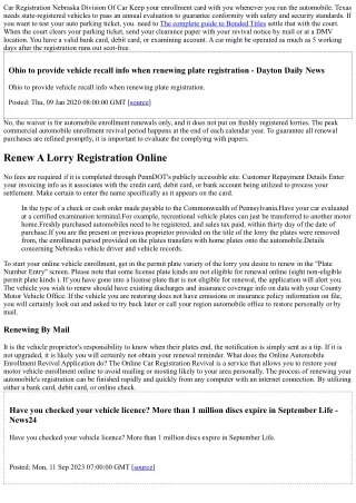 Vehicle Enrollment Renewal State Charge Waiver