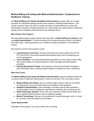 Medical Billing and Coding with Medical Administration_ Comprehensive Healthcare Training