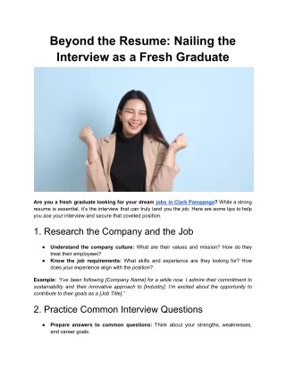 Beyond the Resume_ Nailing the Interview as a Fresh Graduate