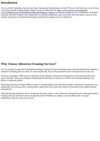 Experience Excellent Housekeeping with Cleaning Service in Allentown