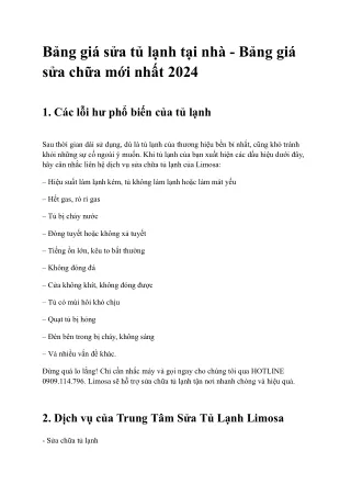 Bảng giá sửa tủ lạnh tại nhà - Bảng giá sửa chữa mới nhất 2024