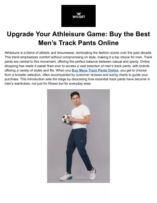 Upgrade Your Athleisure Game_ Buy the Best Men’s Track Pants Online