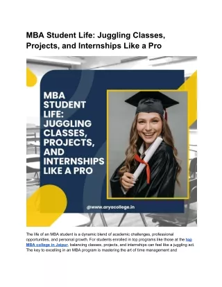 MBA Student Life_ Juggling Classes, Projects, and Internships Like a Pro