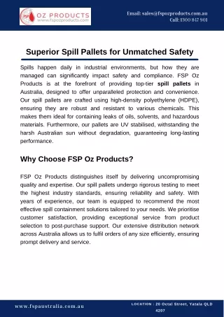 Superior Spill Pallets for Unmatched Safety