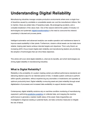 Understanding Digital Reliability