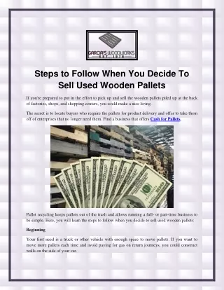 Steps to Follow When You Decide To Sell Used Wooden Pallets