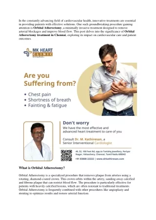 Orbital Atherectomy Treatment In Chennai