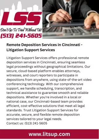 Remote Deposition Services in Cincinnati - Litigation Support Services