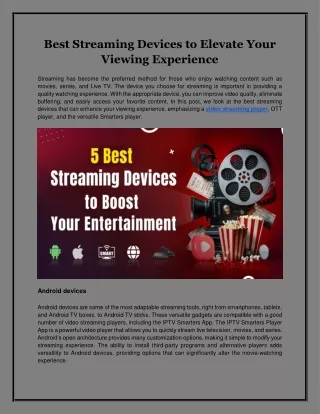 Best Streaming Devices to Elevate Your Viewing Experience