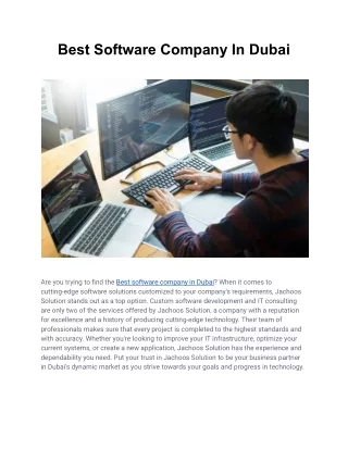 Best Software Company In Dubai