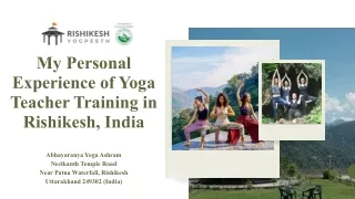 My Personal Experience of Yoga Teacher Training in Rishikesh, India