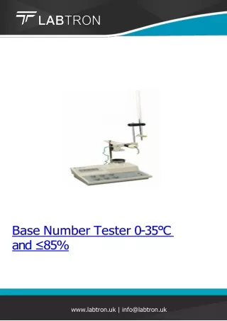 Base Number Tester 0 ~ 35 ℃