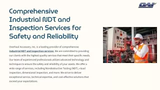 Comprehensive Industrial NDT and Inspection Services for Safety and Reliability