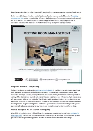 Next-Generation Solutions for Meeting Room Management Across the KSA