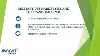 MILITARY UPS MARKET SIZE AND  FORECASTS (2021 - 2031)