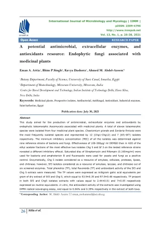 A potential antimicrobial, extracellular enzymes, and antioxidants resource