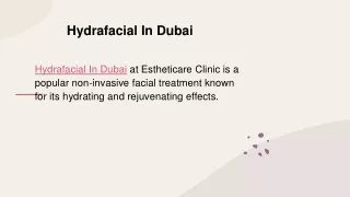 Hydrafacial In Dubai