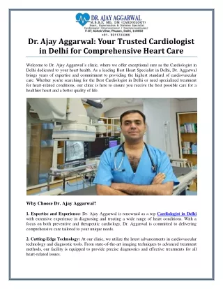 Best Cardiologist in Delhi: Expert Heart Care for a Healthier Life