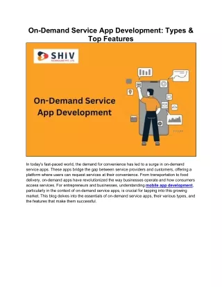 On-Demand Service Apps: A Breakdown of Types and Essential Features