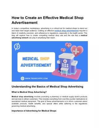 How to Create an Effective Medical Shop Advertisement