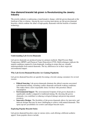 The Future of Luxury Jewelry: Embracing diamond bracelet lab grown