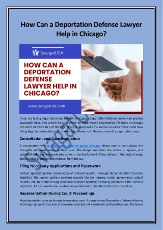 How Can a Deportation Defense Lawyer Help in Chicago?
