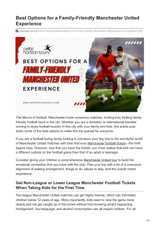 Best Options for a Family-Friendly Manchester United Experience