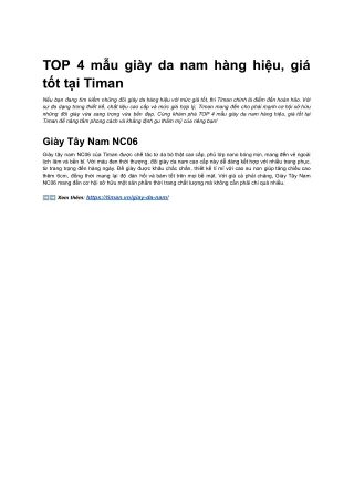 TOP 4 mau giay da nam hang hieu, gia tot tai Timan