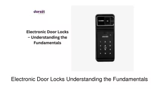 Electronic Door Locks Understanding the Fundamentals