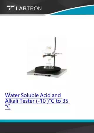 Water Soluble Acid and Alkali Tester (-10 )°C to 35 °C