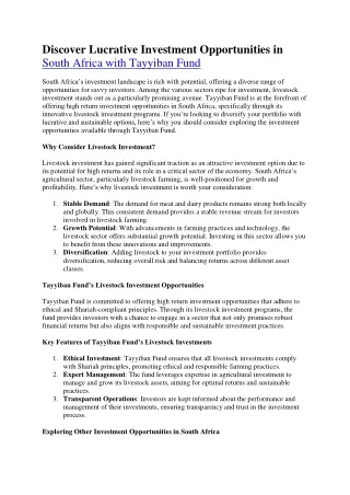 Investment opportunitiesc