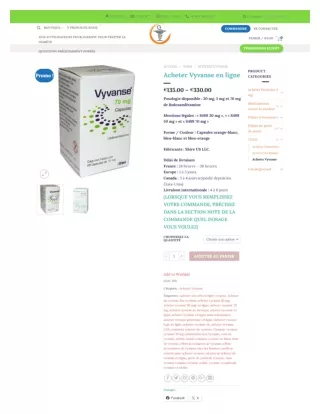 Acheter Vyvanse en ligne - pharmaciedepoids.com