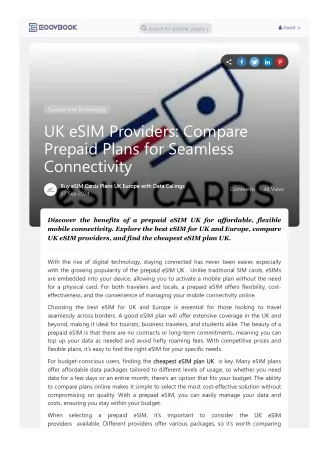 Affordable Prepaid eSIM UK: No Contract, Instant Setup
