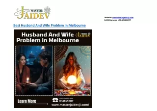 Best Husband And Wife Problem in Melbourne