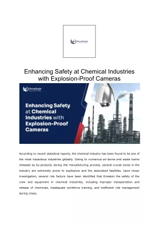 Enhancing Safety at Chemical Industries with Explosion-Proof Cameras